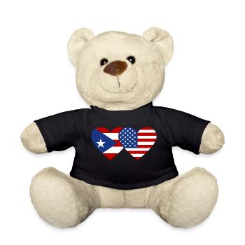 Puerto Rico USA Herz Flagge - Teddy - Schwarz - Vorne