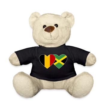 Belgien Jamaika Herz Flagge - Teddy - Schwarz - Vorne