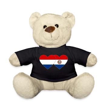 Holland Paraguay Heart Flag - Teddy Bear - black - Front