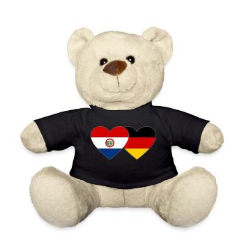 Paraguay Germany Heart Flag - Teddy Bear - black - Front