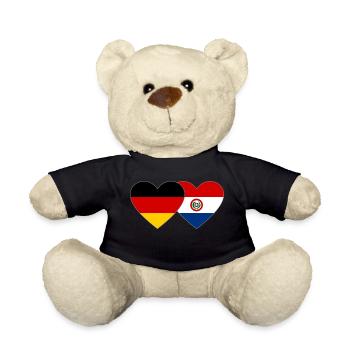 Germany Paraguay Heart Flag - Teddy Bear - black - Front