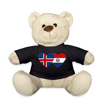Iceland Paraguay Heart Flag - Teddy Bear - black - Front
