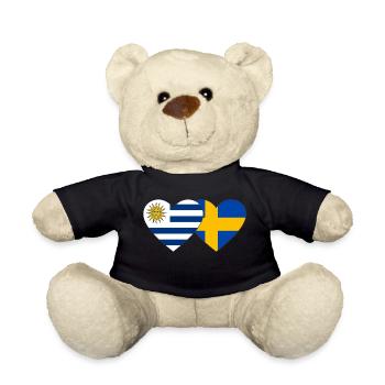 Uruguay Suède Drapeau du cœur - Nounours - noir - Devant