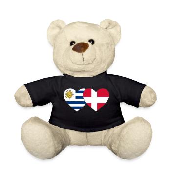 Uruguay Danemark Drapeau du cœur - Nounours - noir - Devant