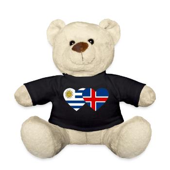 Uruguay Islande Drapeau du cœur - Nounours - noir - Devant