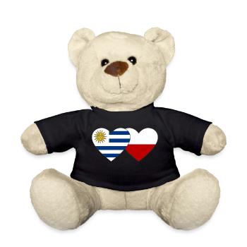 Uruguay Pologne Drapeau du cœur - Nounours - noir - Devant