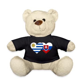 Uruguay Slovaquie Drapeau du cœur - Nounours - noir - Devant