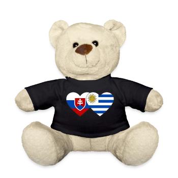 Slowakei Uruguay Herz Flagge - Teddy - Schwarz - Vorne