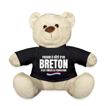 Bretagne, Bretagne humour, je suis Breton - Nounours - noir - Devant