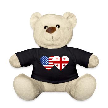 Drapeau du cœur de la Géorgie des États-Unis - Nounours - noir - Devant