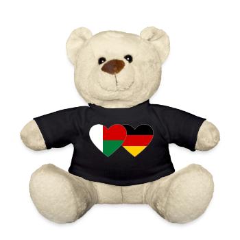 Madagaskar Deutschland Herz Flagge - Teddy - Schwarz - Vorne