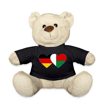 Germany Madagascar Heart Flag - Teddy Bear - black - Front