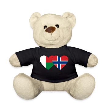 Madagascar Norvège Drapeau du Cœur - Nounours - noir - Devant
