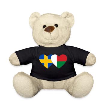 Schweden Madagaskar Herz Flagge - Teddy - Schwarz - Vorne