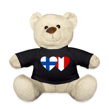 Finlande Pérou Drapeau du Cœur - Nounours - noir - Devant