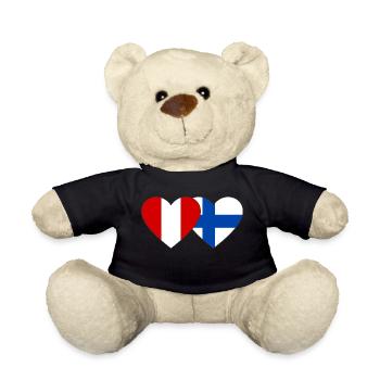 Pérou Finlande Drapeau du cœur - Nounours - noir - Devant