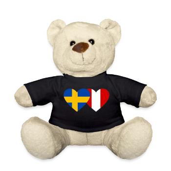Schweden Peru Herz Flagge - Teddy - Schwarz - Vorne