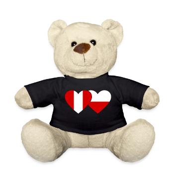 Peru Polen Herz Flagge - Teddy - Schwarz - Vorne