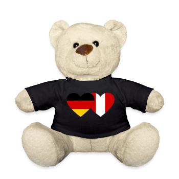 Deutschland Peru Herz Flagge - Teddy - Schwarz - Vorne