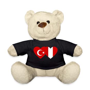 Türkei Peru Herz Flagge - Teddy - Schwarz - Vorne