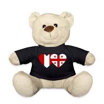 Pérou Géorgie Drapeau du cœur - Nounours - noir - Devant