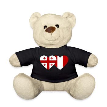 Georgien Peru Herz Flagge - Teddy - Schwarz - Vorne