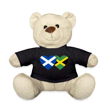 Scotland Jamaica Heart Flag - Teddy Bear - black - Front