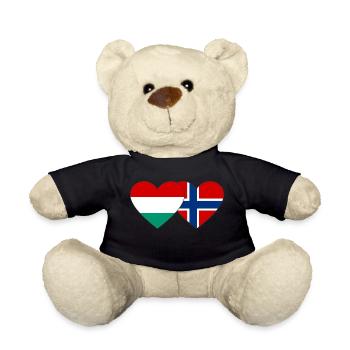 Bulgarie Norvège Drapeau du cœur - Nounours - noir - Devant