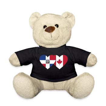 République dominicaine Canada Flag Heart - Nounours - noir - Devant