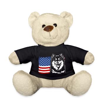 Finnischer Lapphund Amerika Fahne Hunde Wilsigns - Teddy - Schwarz - Vorne