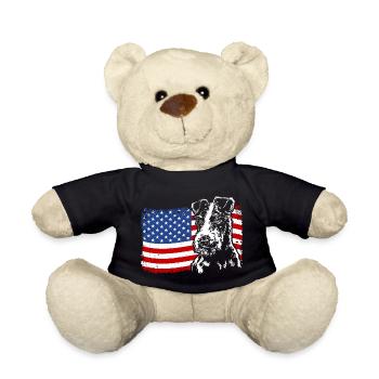 Fil Fox Terrier Amérique Flag Dogs Wilsigns - Nounours - noir - Devant