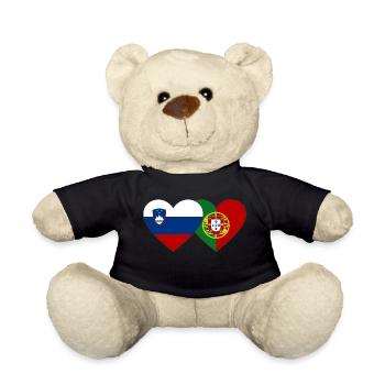 Slowenien Portugal Flagge Herz - Teddy - Schwarz - Vorne