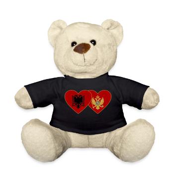 Albanie Monténégro drapeau - Nounours - noir - Devant