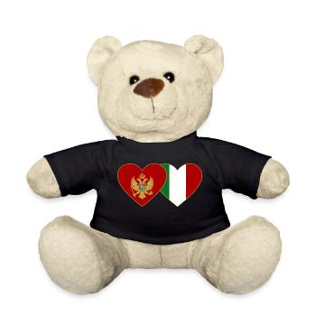 Monténégro Italie drapeau - Nounours - noir - Devant