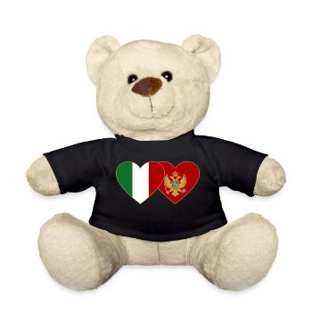 Italie Drapeau du Montanegro - Nounours - noir - Devant