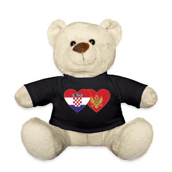 Croatia Montenegro Flag - Teddy Bear - black - Front