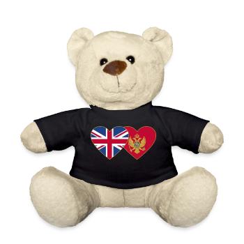 Angleterre Monténégro drapeau - Nounours - noir - Devant