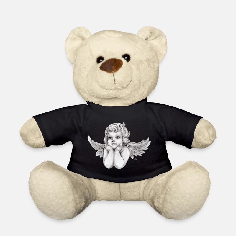 Little dreamy angel cherub - Teddy Bear - black