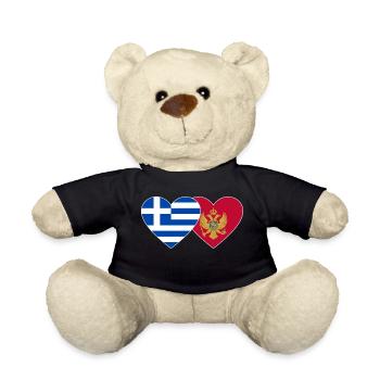 Grèce Monténégro drapeau - Nounours - noir - Devant