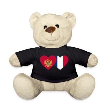 Montenegro Frankreich Flagge - Teddy - Schwarz - Vorne