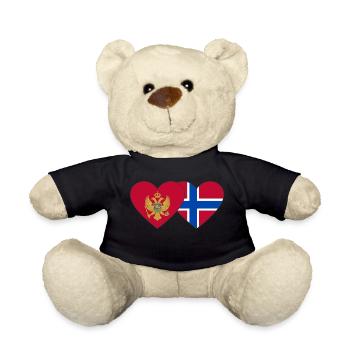 Montenegro Norwegen Flagge - Teddy - Schwarz - Vorne