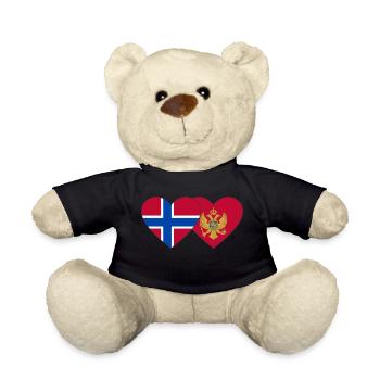 Norway Montenegro flag - Teddy Bear - black - Front