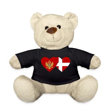 Monténégro Danemark drapeau - Nounours - noir - Devant