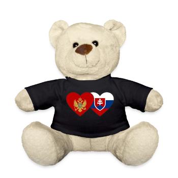 Montenegro Slovakia Flag - Teddy Bear - black - Front