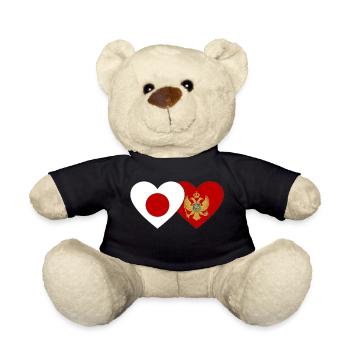 Japan Montenegro flag - Teddy Bear - black - Front