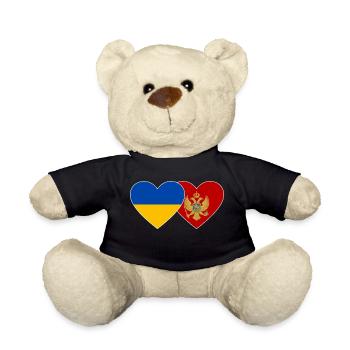Ukraine Montenegro flag - Teddy Bear - black - Front