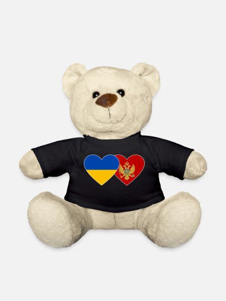 Ukraine Montenegro Flagge - Teddy - Schwarz
