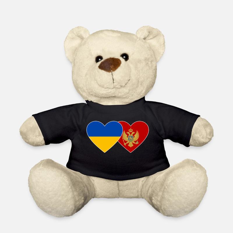 Ukraine Montenegro Flagge - Teddy - Schwarz