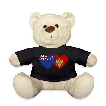 Drapeau du Monténégro néo-zélandais - Nounours - noir - Devant