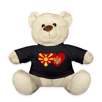Macedonia Montenegro flag - Teddy Bear - black - Front